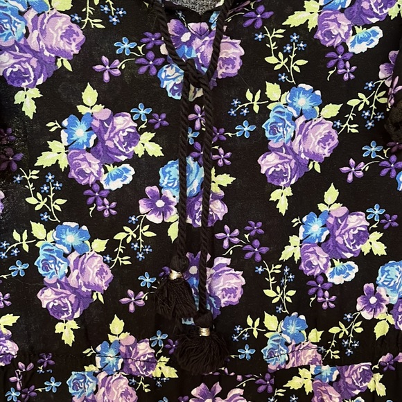 Justice Size 10 Black Floral Dress - Picture 3 of 5